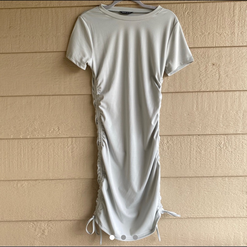 Size Drawstring Solid Dress